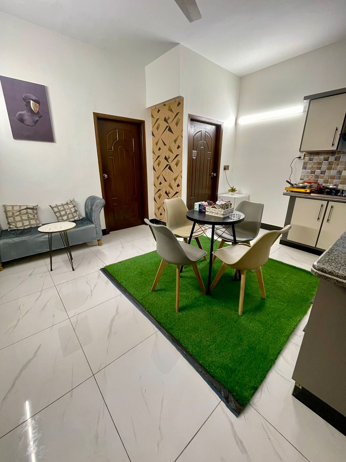 Cool & Cozy 1-Bedroom Apt DHA | Lounge & Kitchen - Dining area image 2