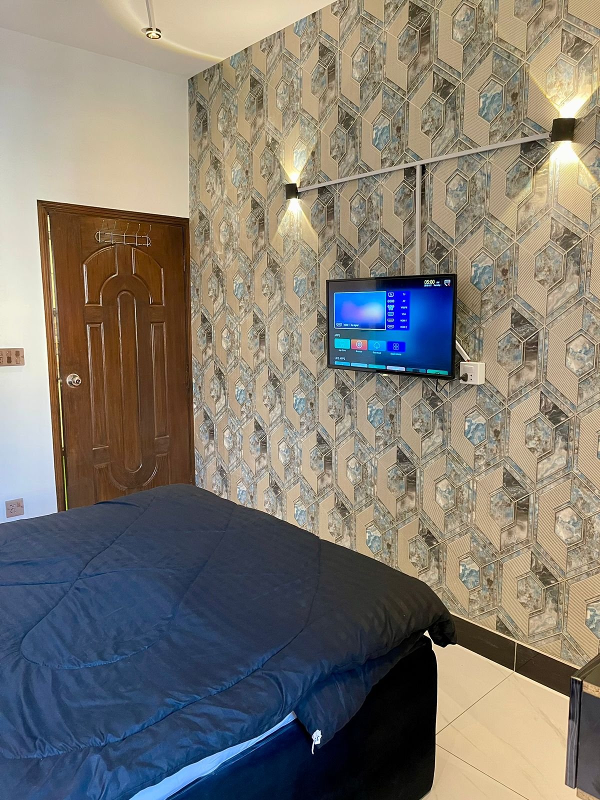 Cool & Cozy 1-Bedroom Apt DHA | Lounge & Kitchen - Bedroom image 3