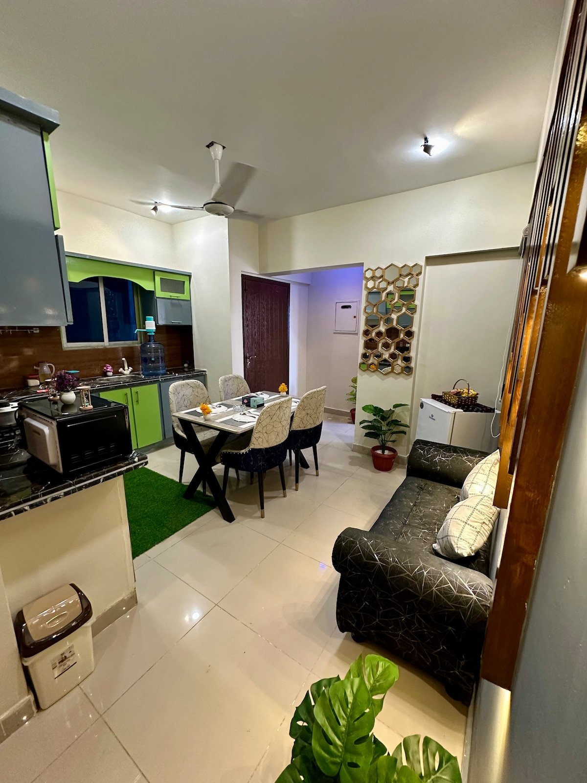 Designer 2BR Apartment in DHA With TV & AC - Dining area image 13