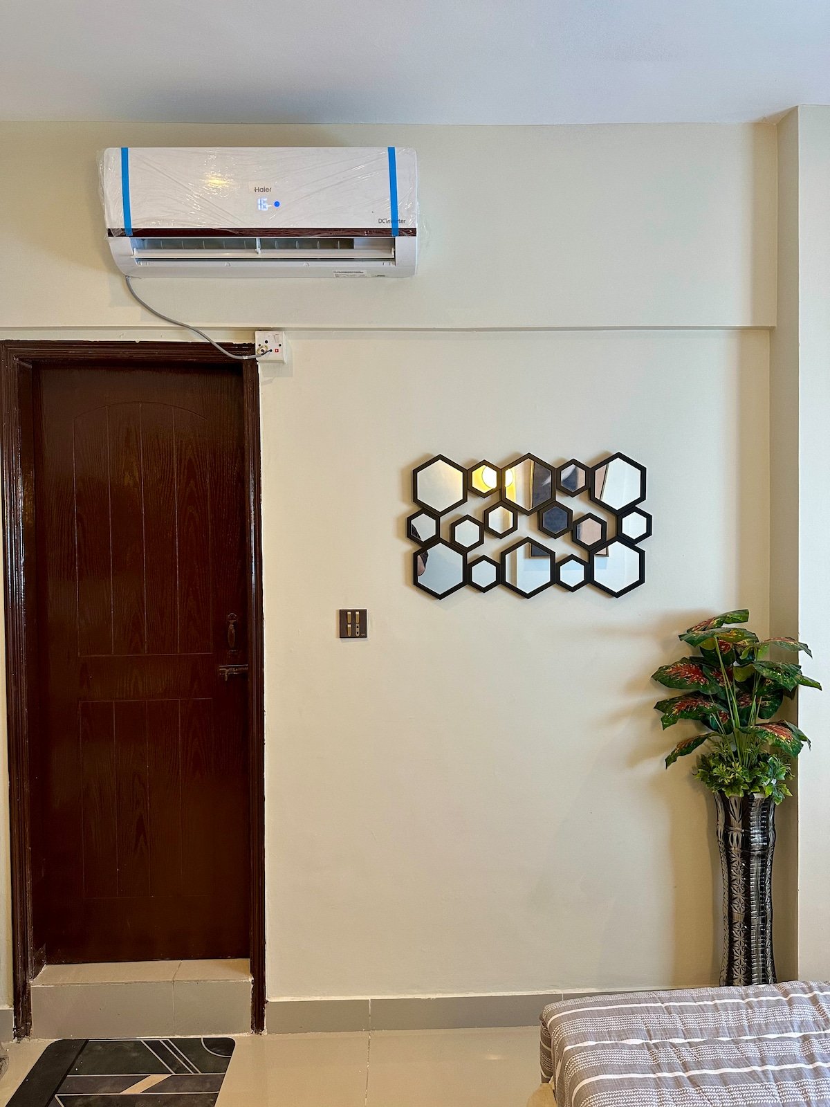 Designer 2BR Apartment in DHA With TV & AC - Bedroom 2 image 6